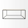 Homeroots Square Top & Black Metal Base Coffee Table, White Marble 376304